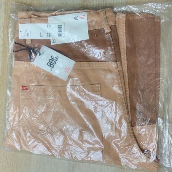 Urban Outfitters BDG Skater Girl Denim Short Seamed Sand Tan Brown New 30 Waist - Picture 8 of 9